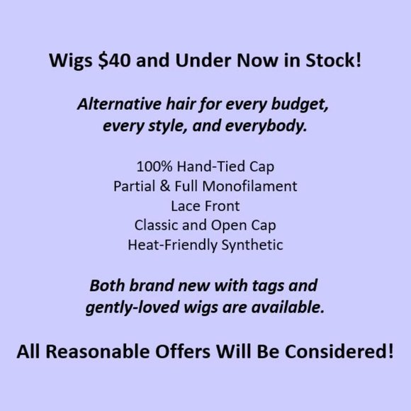 Wigs $40 and Under Now in Stock! - Picture 1 of 1